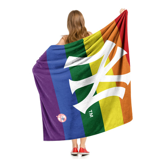 PRIDE SERIES - YANKEES- Silk Touch Sherpa Throw Blanket - BagNook