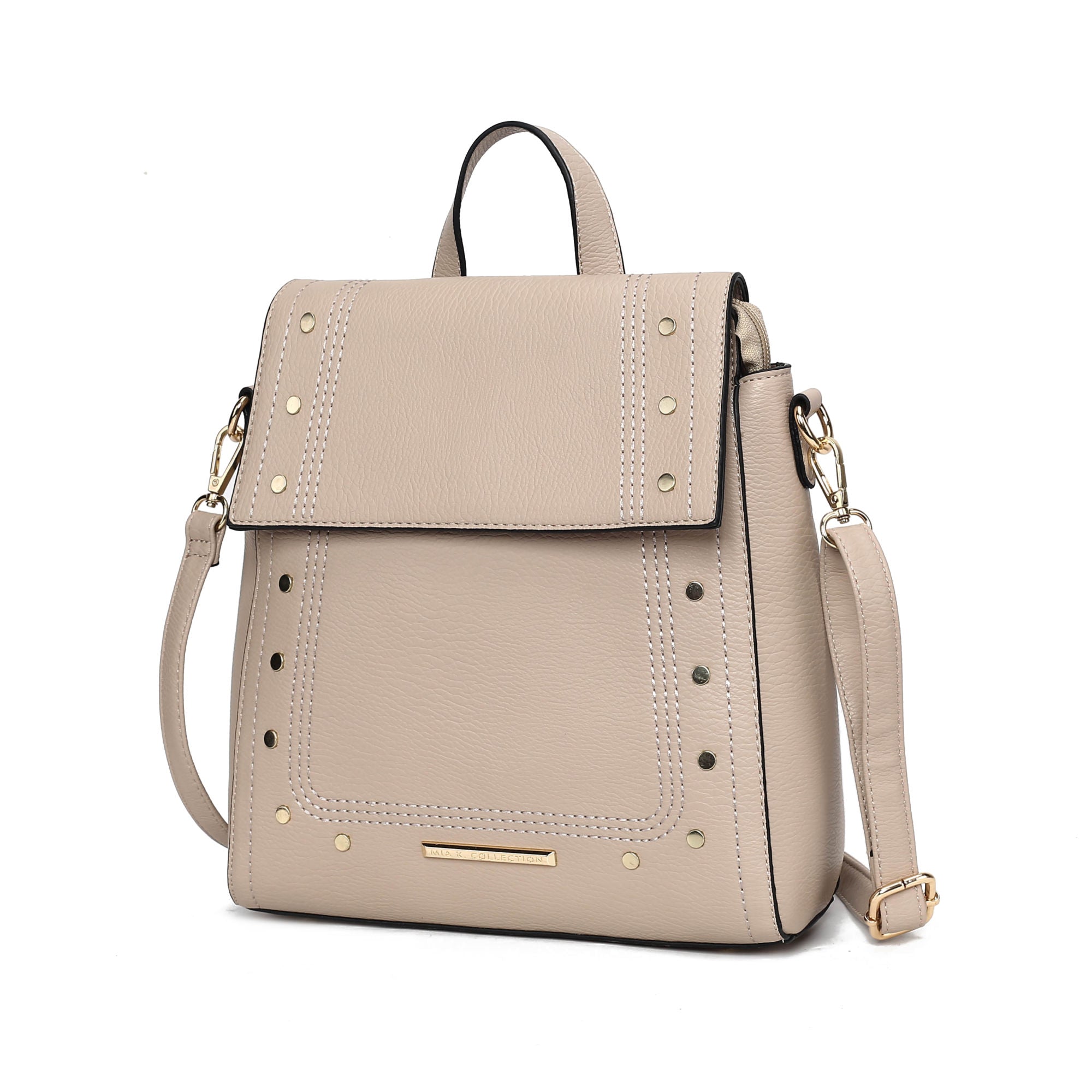 (taupe)Elke Vegan Leather Backpack by Mia K - BagNook