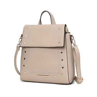 (taupe)Elke Vegan Leather Backpack by Mia K - BagNook