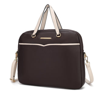 (coffee)Rose Vegan Leather Laptop Briefcase by Mia K - BagNook