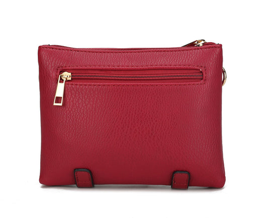 (red)Elsie Multi Compartment Crossbody Bag by Mia k - BagNook