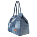 Load image into Gallery viewer, Terri Large Denim Patchwork Purse - Upcycled - BagNook
