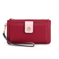 Load image into Gallery viewer, (wine-pink)Olympe Vegan Leather Wristlet Wallet by Mia K - BagNook
