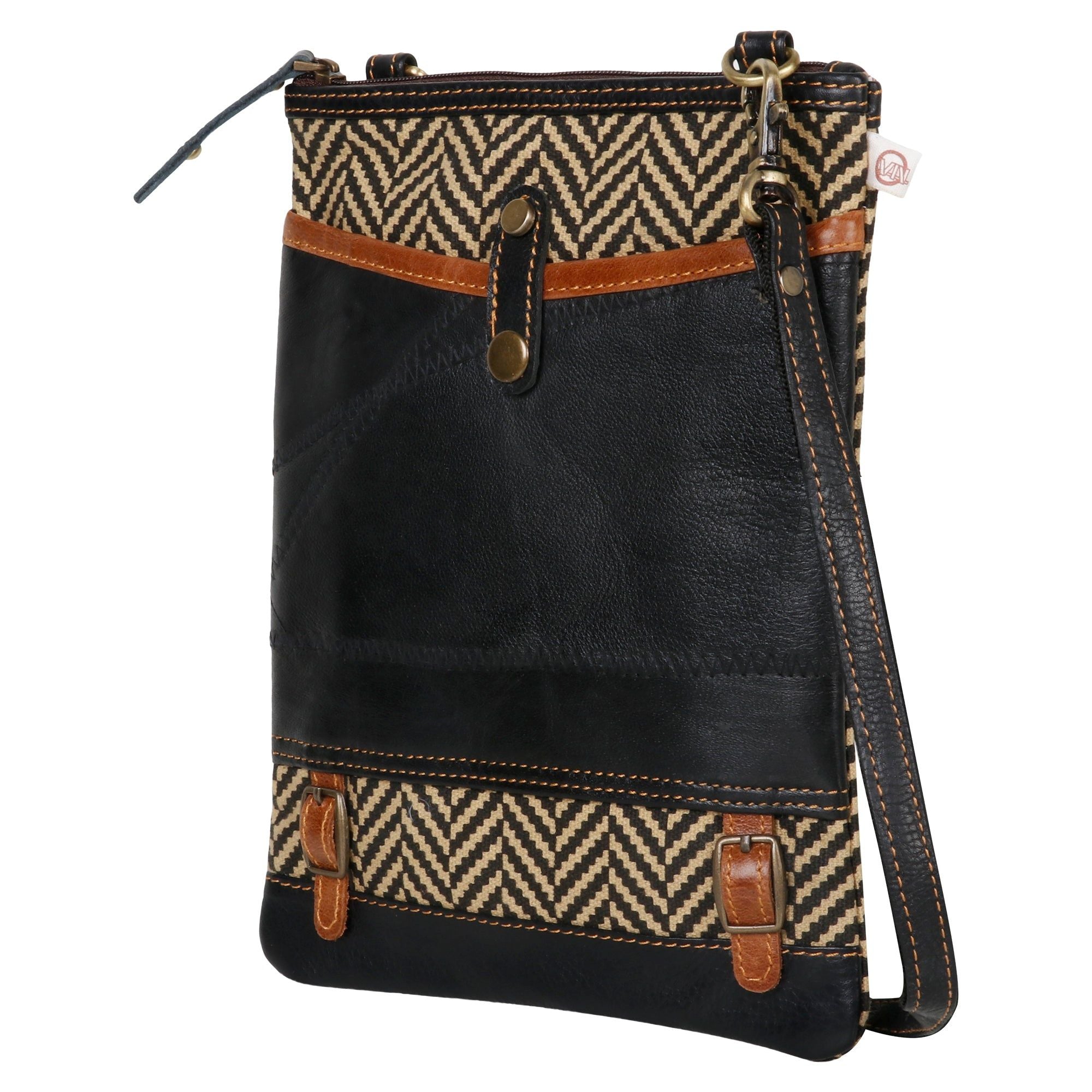 Patterson Herringbone crossbody - Upcycled Leather - BagNook