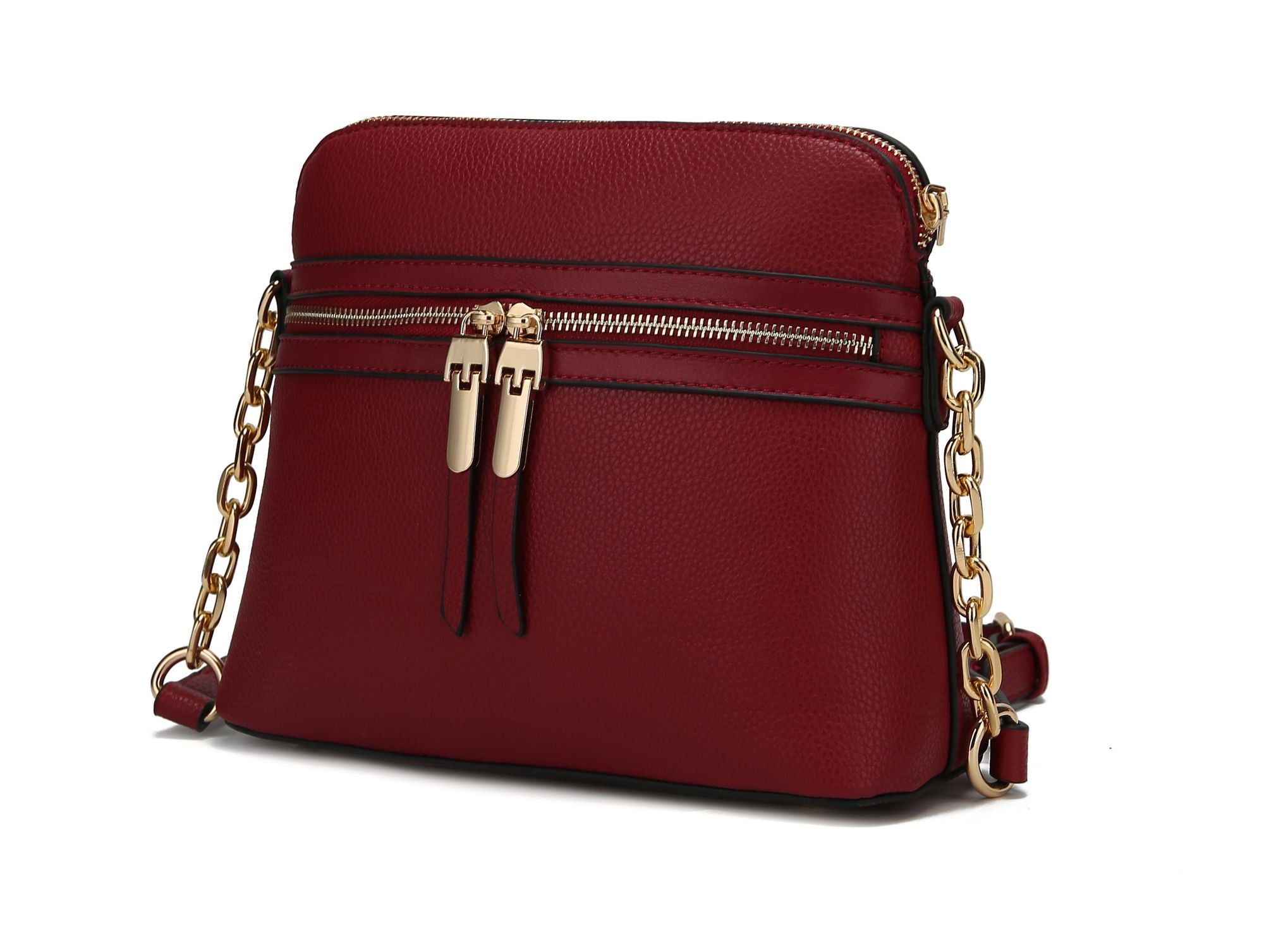 (red)Kelisse Solid Crossbody Vegan Leather by Mia K - BagNook