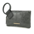Load image into Gallery viewer, (charcoal)Simone Clutch/Wristlet Handbag Vegan Leather by Mia k - BagNook
