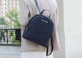 Load image into Gallery viewer, (navy)Sloane Vegan Leather Multi-Compartment Backpack by Mia K - BagNook
