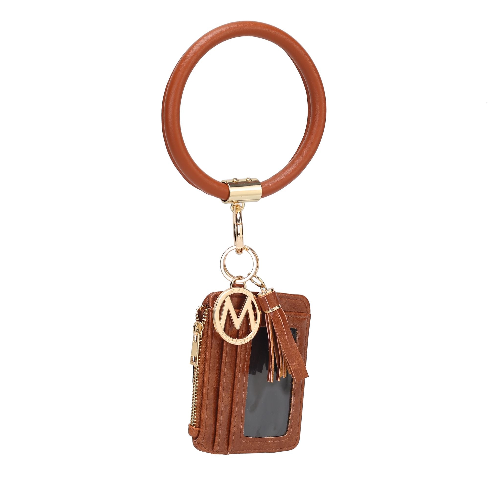 (cognac)Jordyn Bracelet with Card Holder by Mia k - BagNook