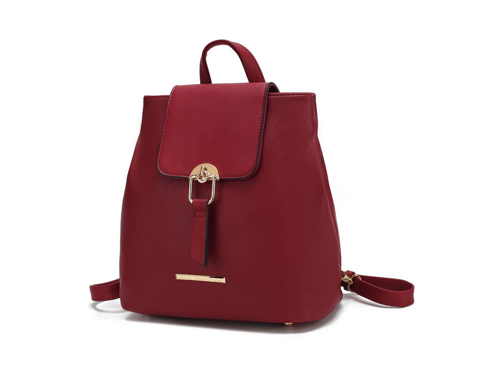 (red)Ingrid Vegan Leather Convertible Daypack by Mia k - BagNook