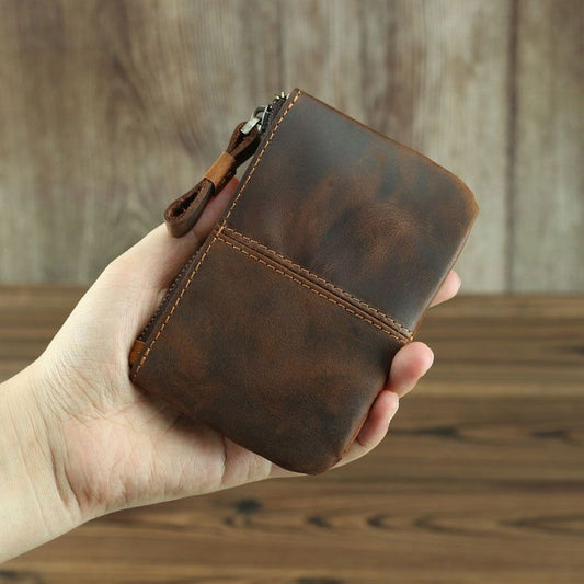 The Cael | Handmade Leather Coin Purse w/Zipper - BagNook