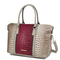 Load image into Gallery viewer, (grey)Raven Faux Crocodile-Embossed Duffel by Mia K - BagNook
