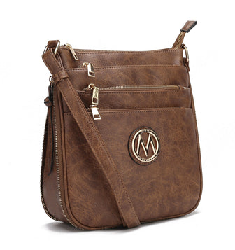 (khaki)Salome Multi Compartment Crossbody by Mia K - BagNook