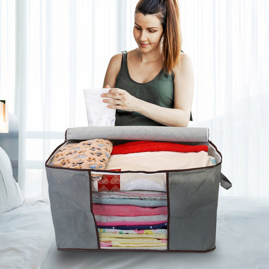 (grey)2pc Storage Bag Organizers w/Window - BagNook