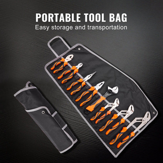 VEVOR Ultra-Hard 8pc Pliers Set, High Carbon Steel and Tool Storage Bag - BagNook