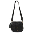 Load image into Gallery viewer, Vivo Saddle Bag - Upcycled Leather & Vegan Leather - Black - BagNook
