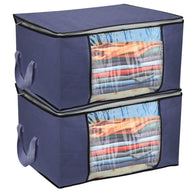 (navyblue)2pc Storage Bag Organizers w/Window - BagNook