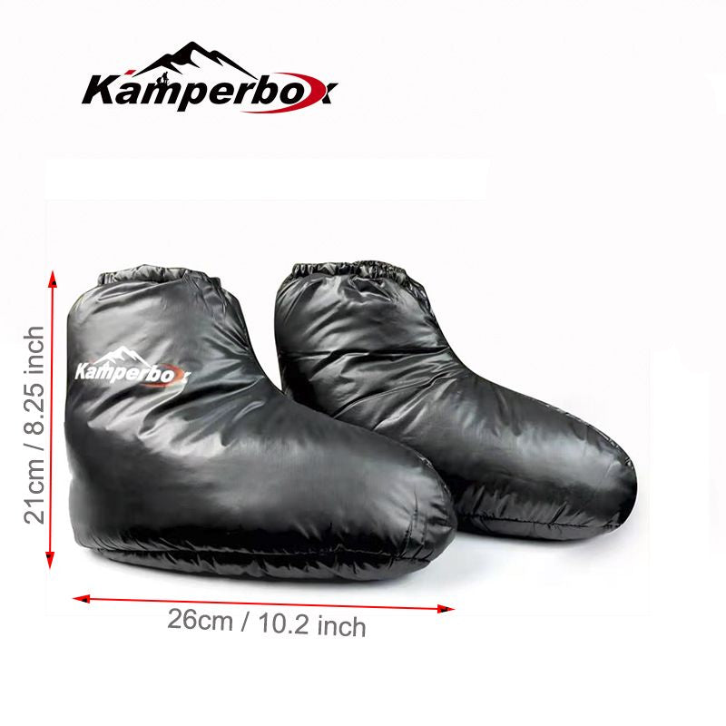 (black)Kamperbox Goose Down Booties/Slippers - BagNook