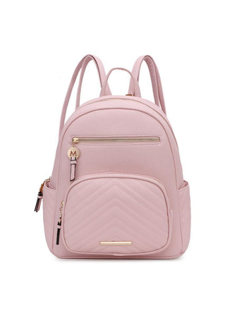 (pink)Romana Vegan Leather Backpack by Mia k - BagNook