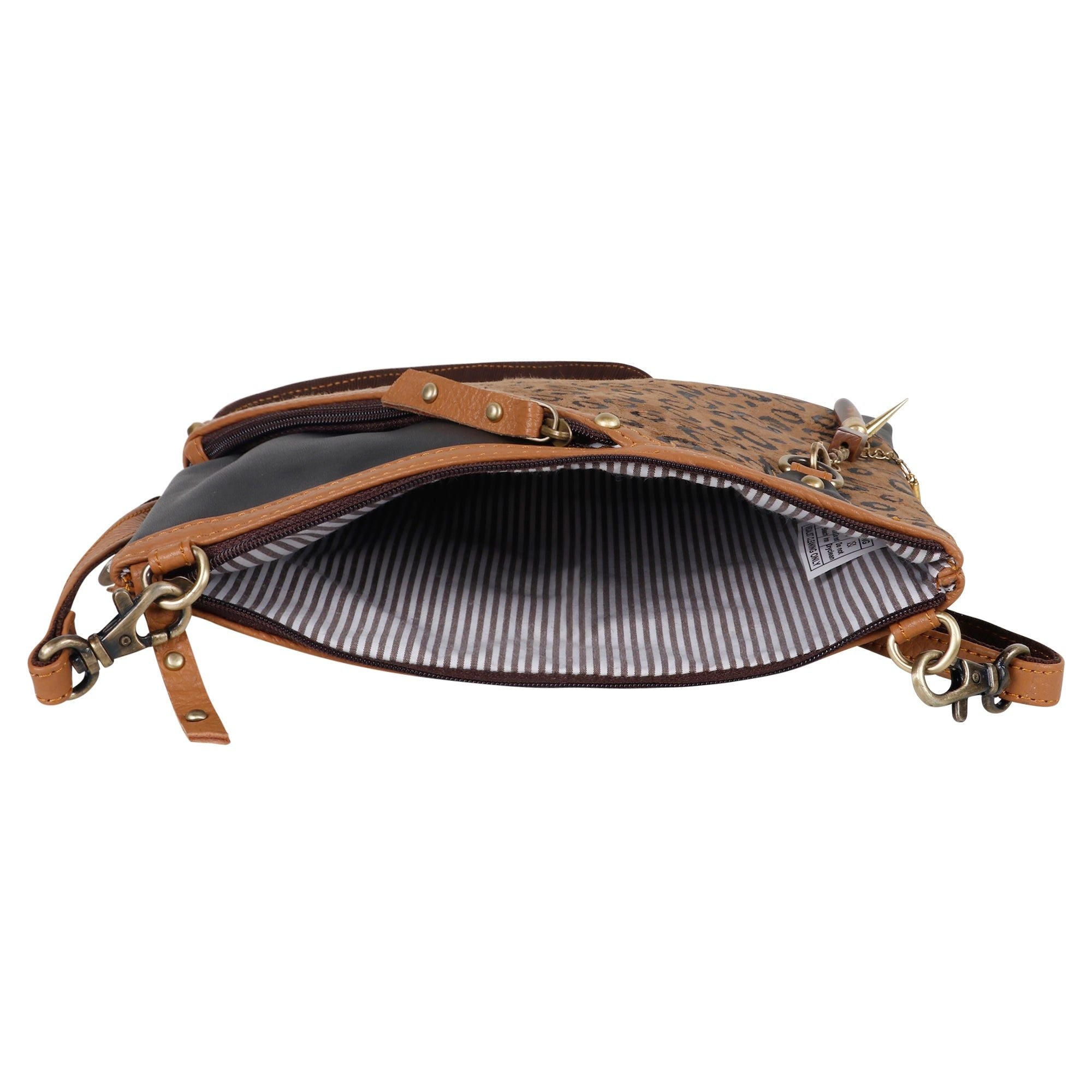 Grayson Wide Cheetah Leather Crossbody - BagNook