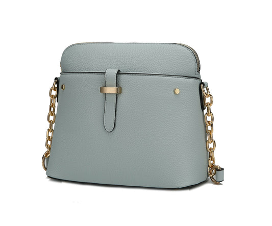 (lt blue)Kelisse Solid Crossbody Vegan Leather by Mia K - BagNook