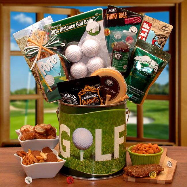 Gift Basket | Fore! Golfers Gift Pail w/Practice Balls - BagNook