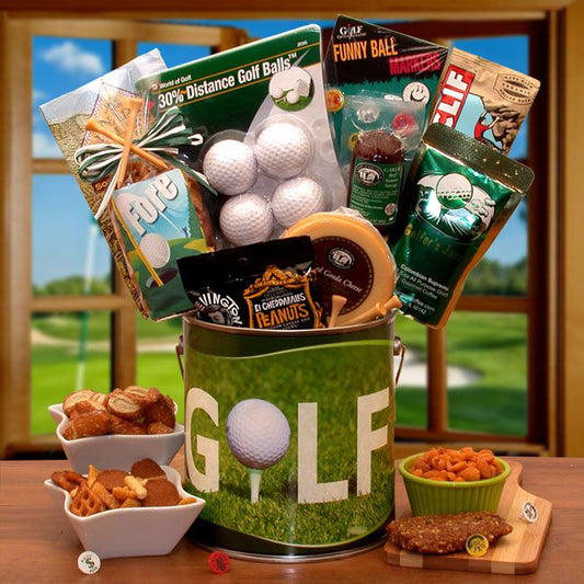 Gift Basket | Fore! Golfers Gift Pail w/Practice Balls - BagNook