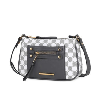 (charcoal)Essie Circular Print Crossbody Bag by Mia K - BagNook
