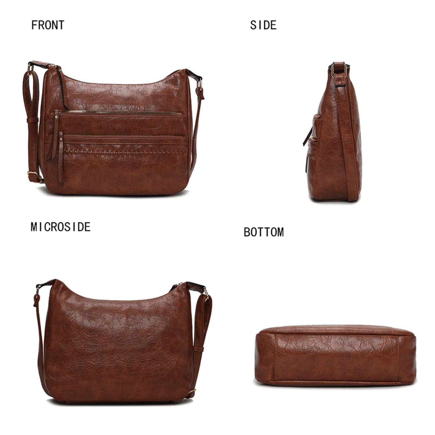 (brown)Oakley Shoulder Bag Vegan Leather by Mia K - BagNook