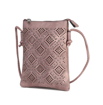 (rose)Leysha Vegan Leather Crossbody Handbag by Mia K - BagNook