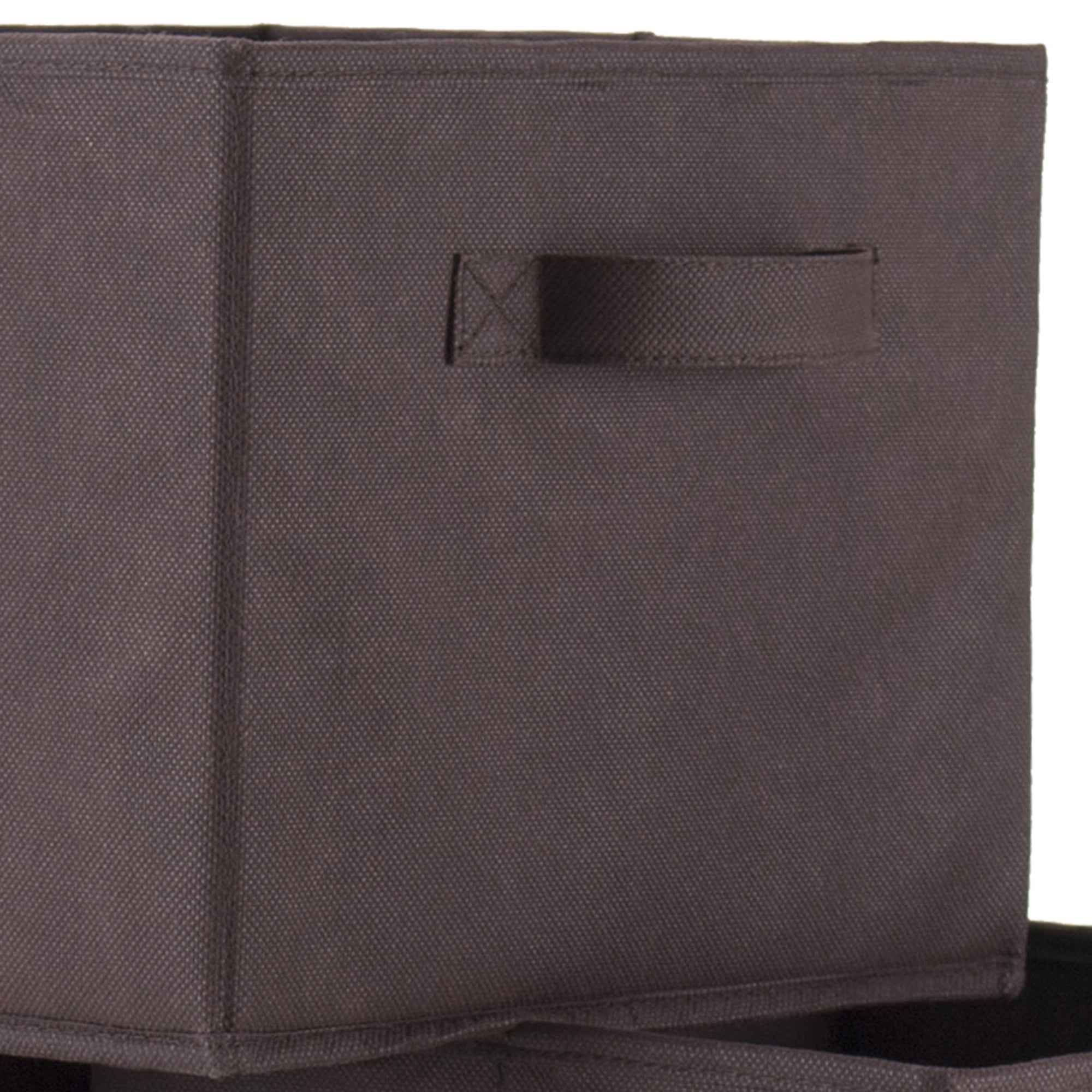 Capri Set of 6 Foldable Fabric Baskets - Chocolate - BagNook