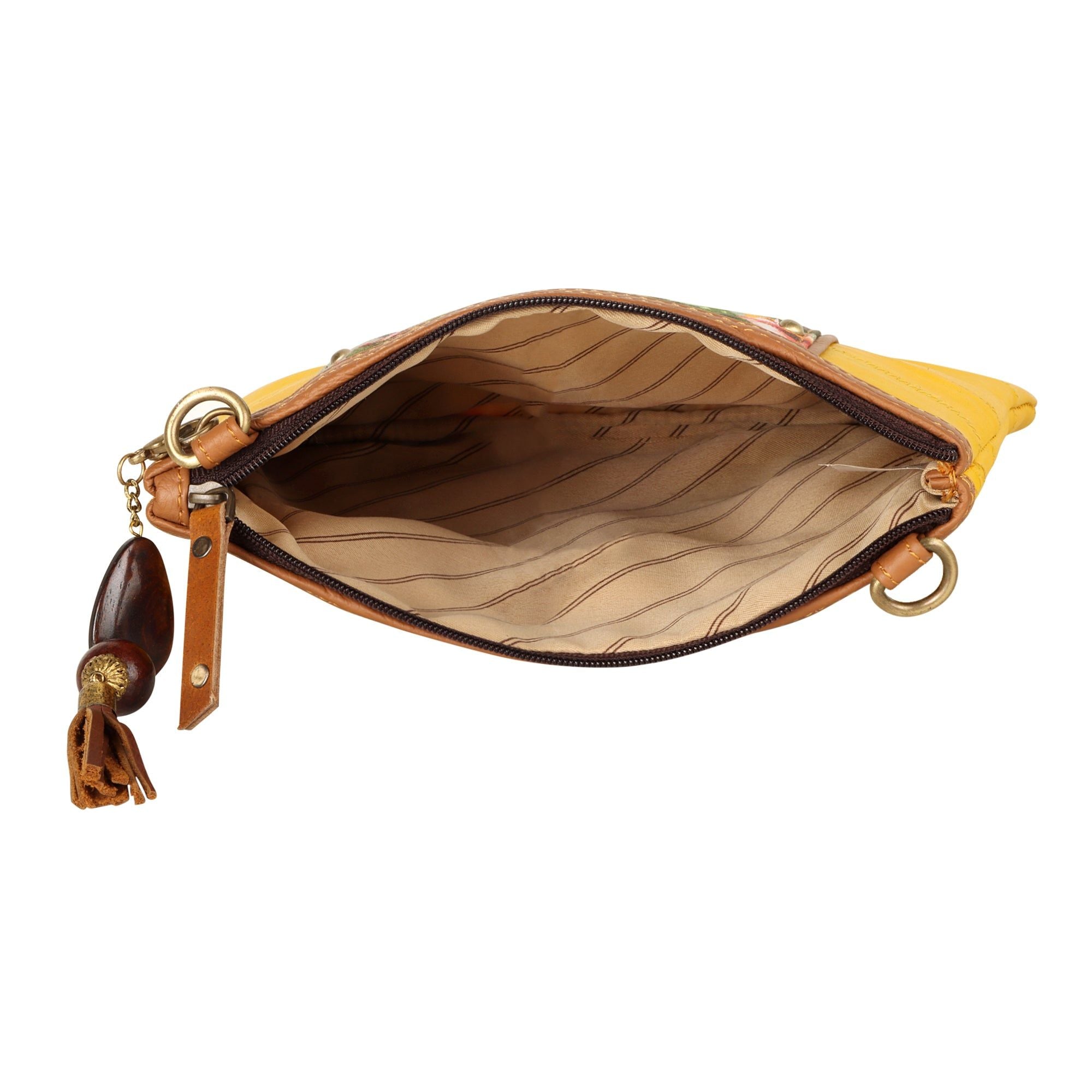 Noa Angled Crossbody - Summer Jungle - Upcycled Leather/Canvas - BagNook