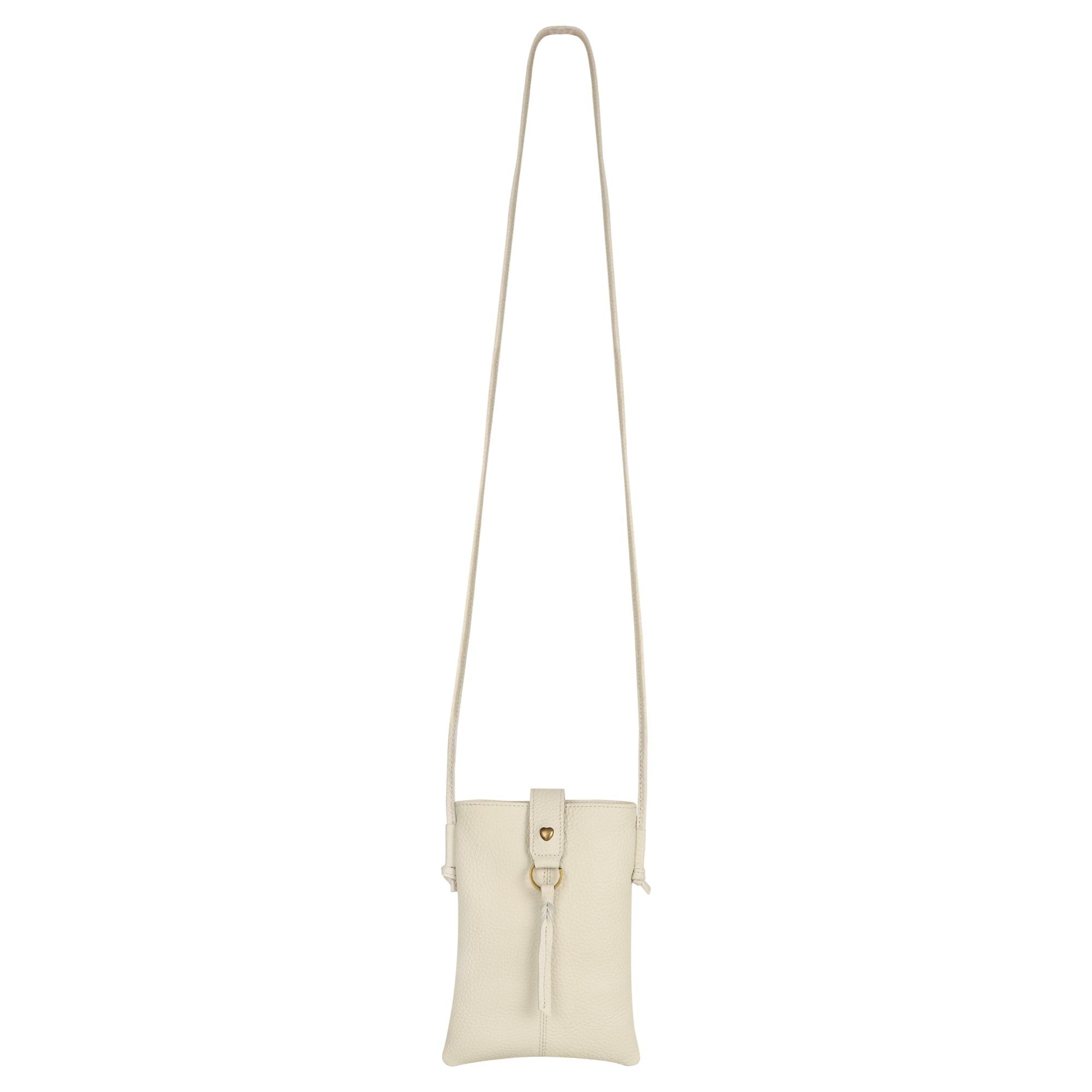 Jennie Small Crossbody w/Slim Strap - Cream White - BagNook