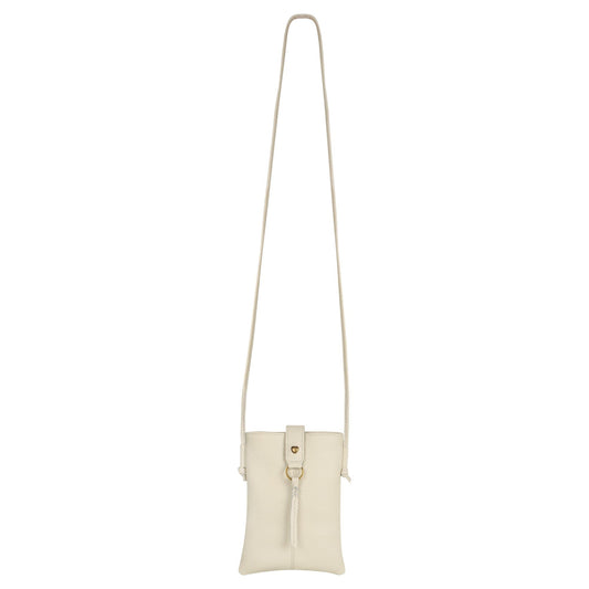 Jennie Small Crossbody w/Slim Strap - Cream White - BagNook