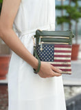 Load image into Gallery viewer, (green)Genesis Vegan Leather Flag Women Crossbody by Mia k - BagNook
