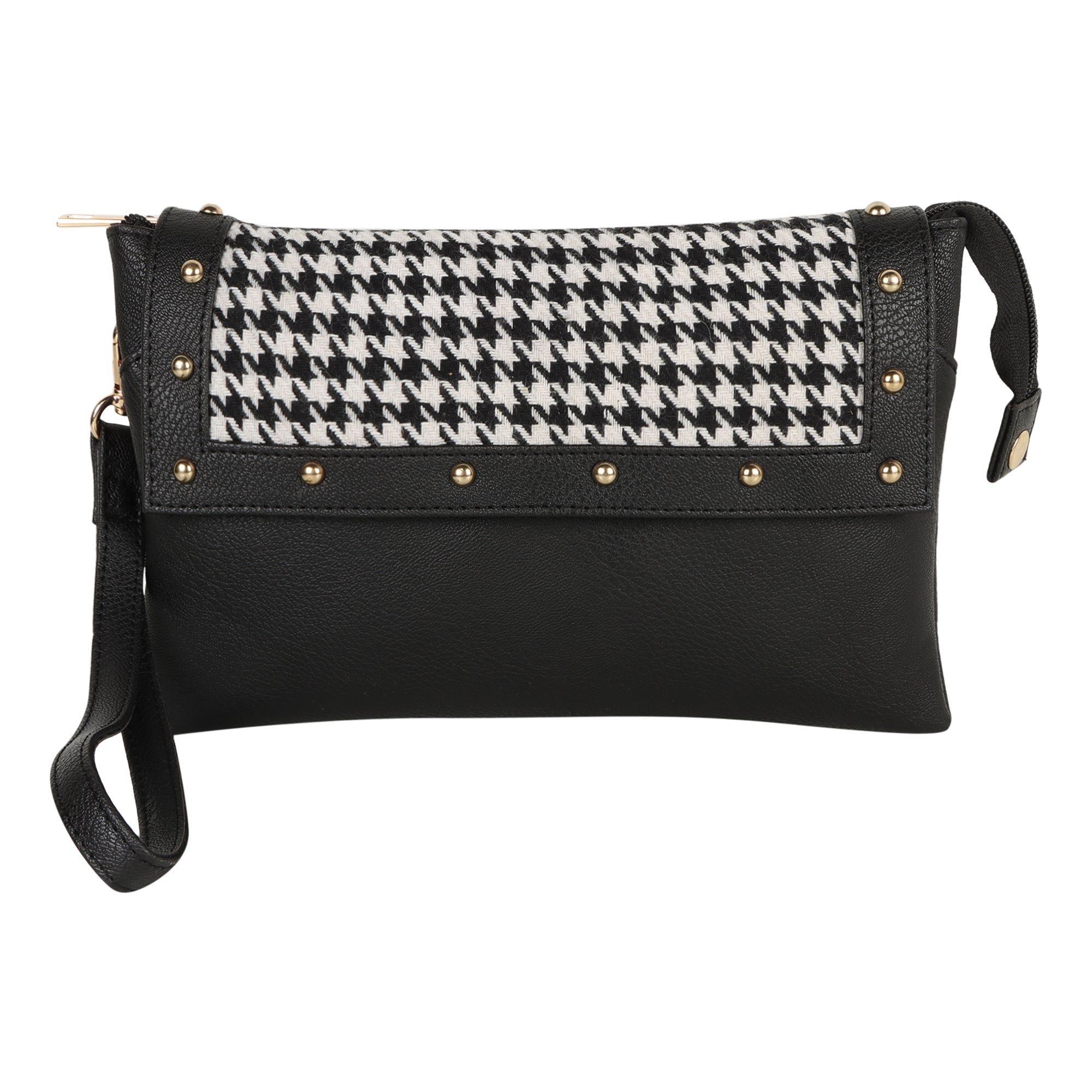 Millie Houndstooth Print Convertible Crossbody - BagNook