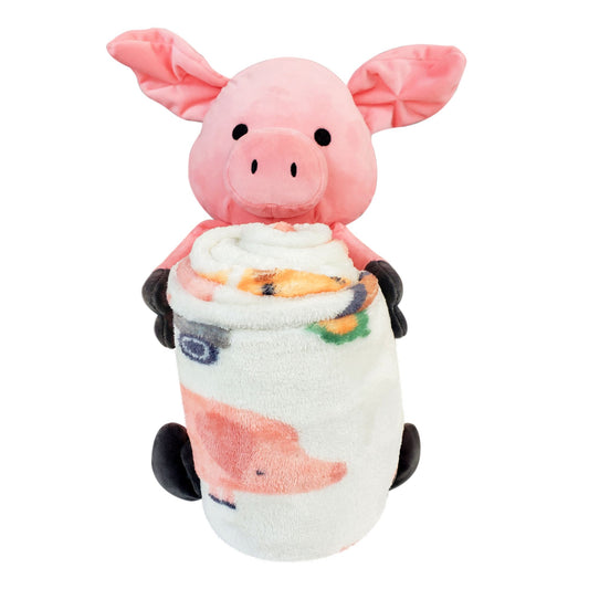 Rollee Pollee Pig Pen - Throw Blanket & Hugger Set - BagNook