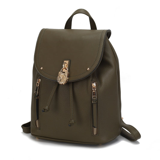 (olive)andria V-Leather Backpack by Mia K - BagNook