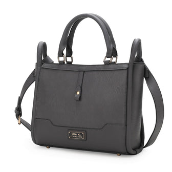 (charcoal)Melody V-Leather Tote by Mia K - BagNook