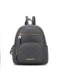 Load image into Gallery viewer, (charcoal)Romana Vegan Leather Backpack by Mia k - BagNook
