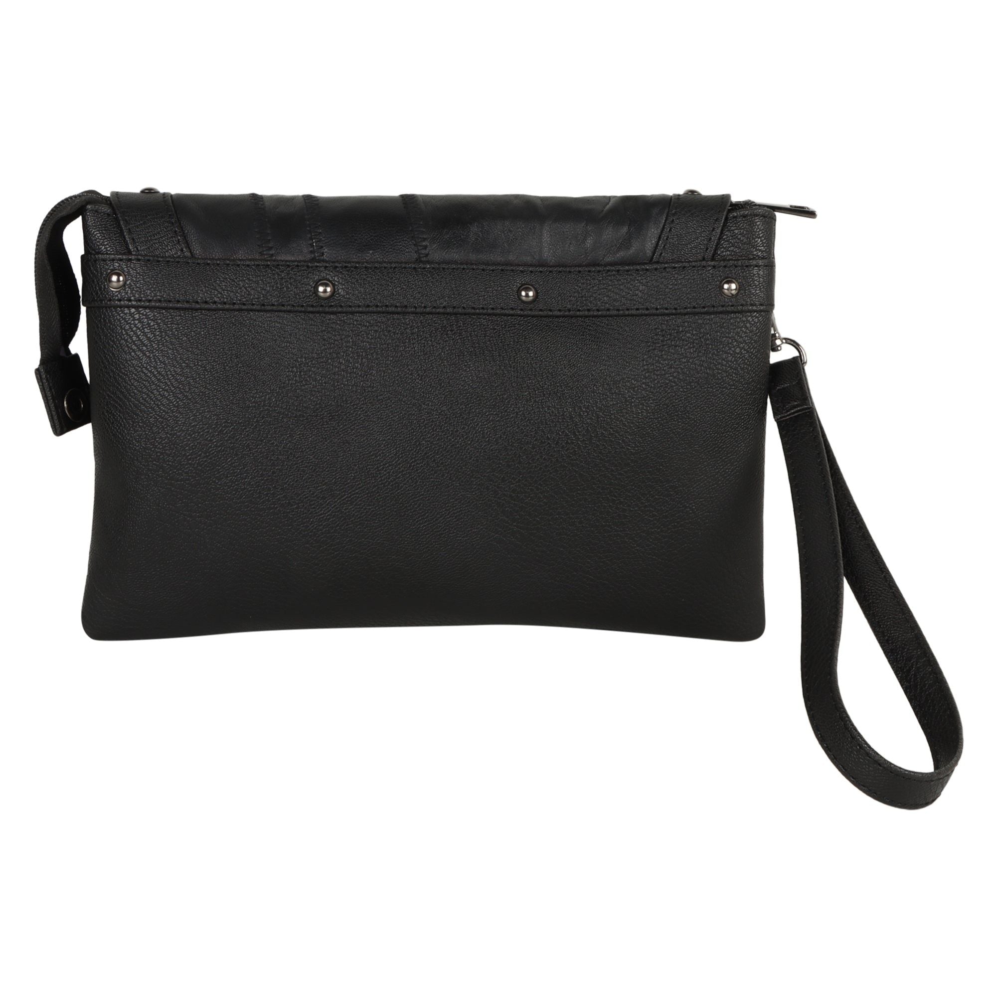 Mel Black Leather Convertible Crossbody - BagNook