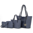 Load image into Gallery viewer, (navy)Lippa M Signature Crocodile Embossed Tote Set by Mia K - BagNook
