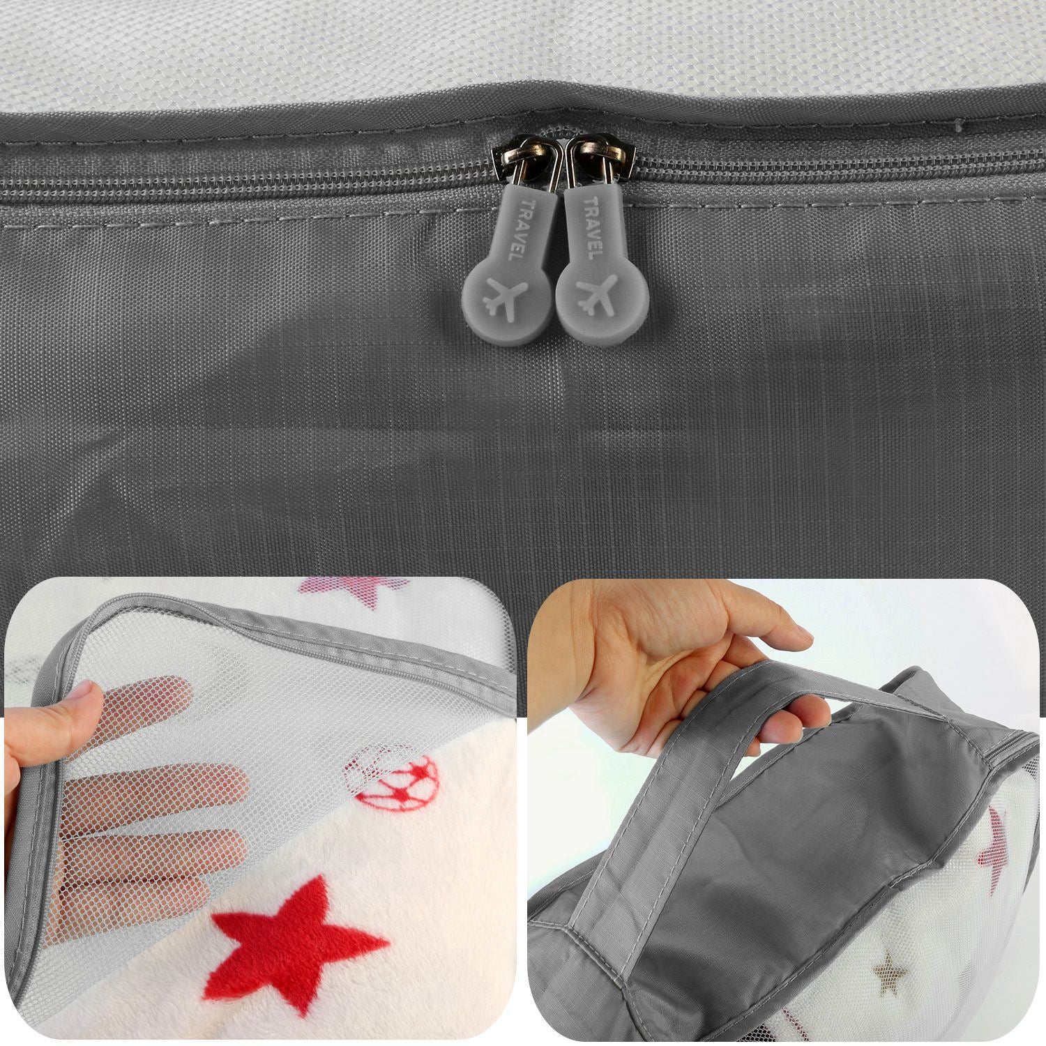 (gray)9pc Travel Luggage Organizer - BagNook