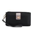 Load image into Gallery viewer, (black-pewter)Olympe Vegan Leather Wristlet Wallet by Mia K - BagNook
