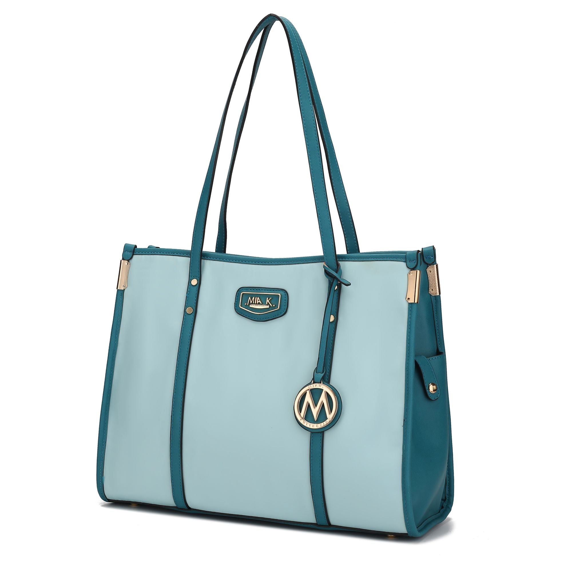 (seafoam-turquoise)Kindred Oversize Tote Vegan Leather by Mia k - BagNook