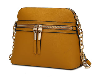 (mustard)Kelisse Solid Crossbody Vegan Leather by Mia K - BagNook