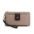 Load image into Gallery viewer, (taupe-coffee)Olympe Vegan Leather Wristlet Wallet by Mia K - BagNook
