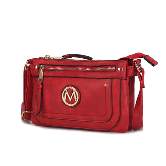 (red)Elaina Multi Pocket Crossbody Handbag by Mia K - BagNook