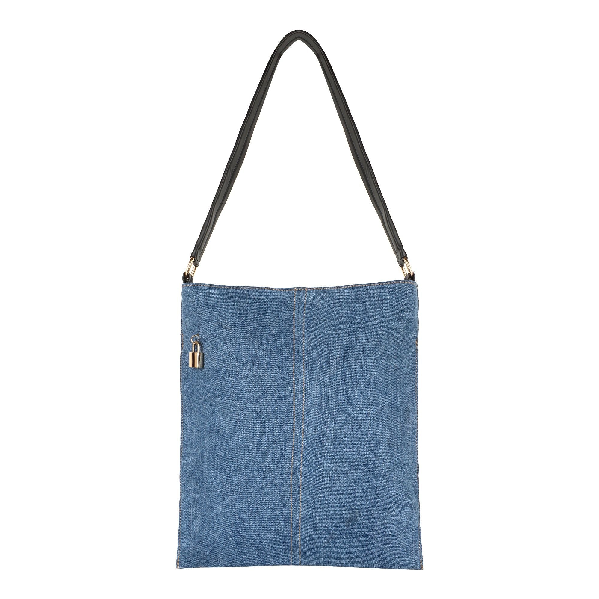 Lyla Patchwork Denim Hobo Bag - Upcycled - BagNook