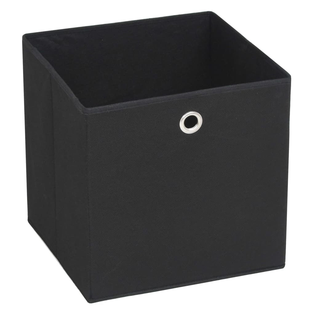 Storage Boxes 4 pcs Non-woven Fabric 11"x11"x11" - Black - BagNook