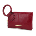 Load image into Gallery viewer, (wine)Simone Clutch/Wristlet Handbag Vegan Leather by Mia k - BagNook
